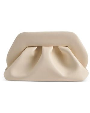 THEMOIRÈ Medium Bios Gathered-Top Clutch Bag - Natural