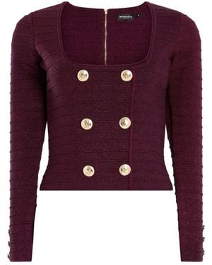 retroféte Top Clemence con diseño ceñido - Morado