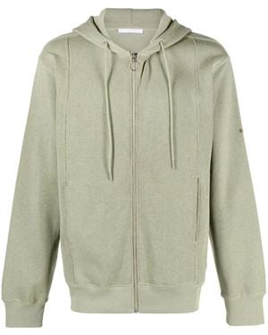 Helmut Lang Zip-Up Drawstring Hoodie - Green