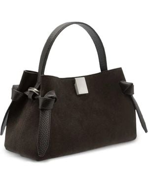 Yuzefi Mini Gyoza Leather Tote Bag - Black