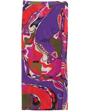 PUCCI Abstract-print maxi skirt - Rojo