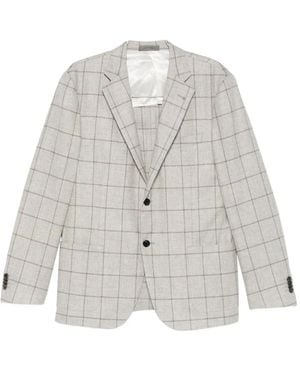 Corneliani Checked Single-Breasted Jacket - White