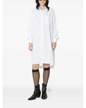 Fiorucci Angels-Embroidered Midi Shirt Dress - White