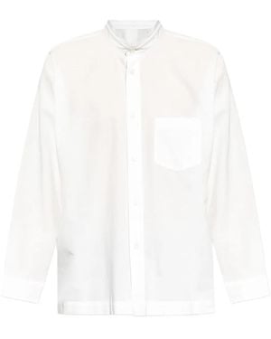 Homme Plissé Issey Miyake Mandarin-Collar Pocket Shirt - White