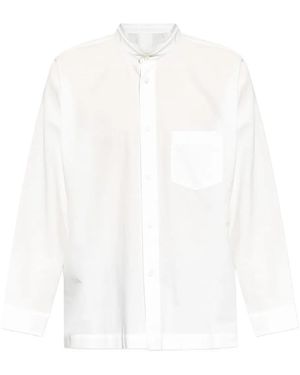 Homme Plissé Issey Miyake Mandarin-Collar Pocket Shirt - White