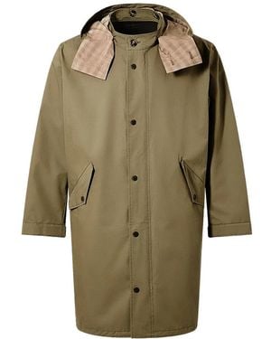 Yves Salomon Hooded Check Parka - Green