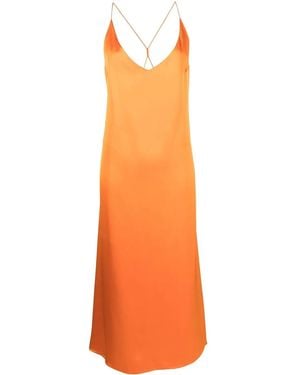 Blanca Vita Robe Longue Arise Maraso À Col Bénitier - Orange