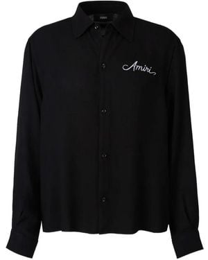 Amiri Logo-Embroidered Bandana-Patch Shirt - Black