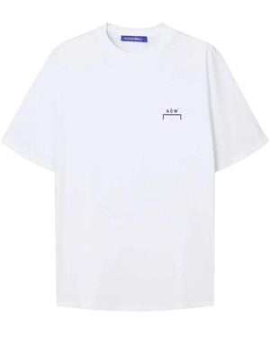 A_COLD_WALL* Camiseta Spin De Algodón Con Logo Estampado - Blanco