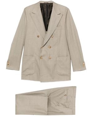 Kiton Double-Breasted Suit - White