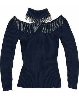 Christopher Kane Crystal-Embellished Jumper - Blue