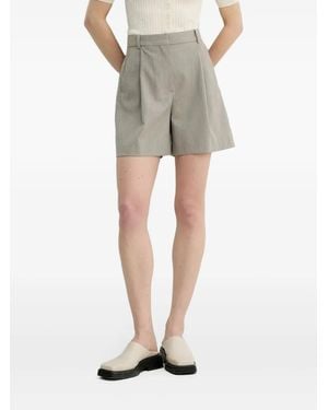 By Malene Birger Pleated Concealed-Fastening Shorts - Natural