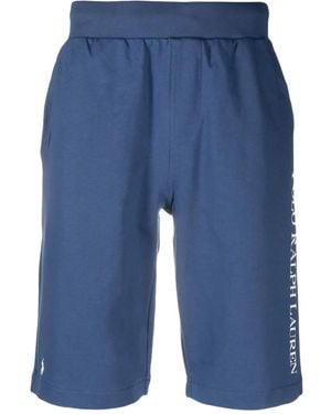 Polo Ralph Lauren Logo-Print Cotton-Blend Shorts - Blue