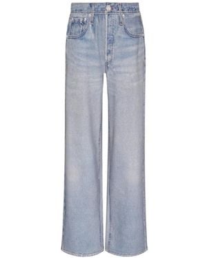 Rag & Bone Faded-Effect Wide-Leg Jeans - Blue