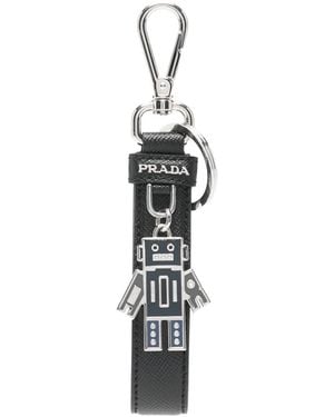 Prada Robot-Charm Keyring - White