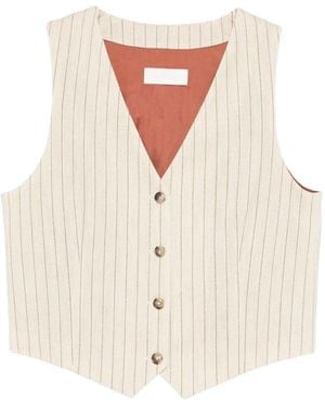 Circolo 1901 Pinstripe Buttoned Waistcoat - White