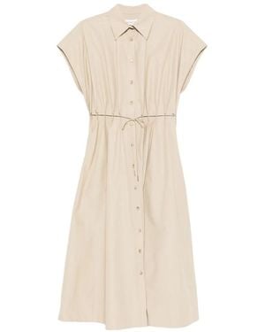 Brandon Maxwell Blake Eyelet Waist Shirt Dress - White