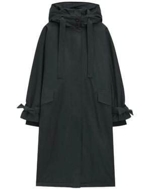 G Lab Livia Hooded Bow-Detail Parka Coat - Blue