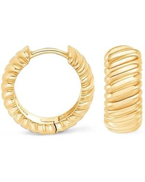Dower & Hall Wide Twist Huggie Earrings - Metallic