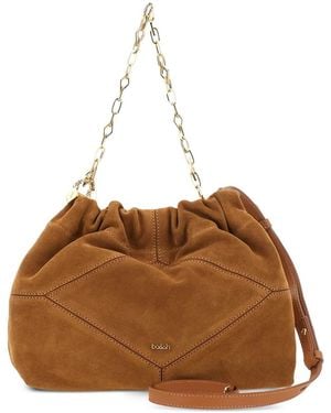 Ba&sh June Ruched Chain-Link Mini Shoulder Bag - Brown