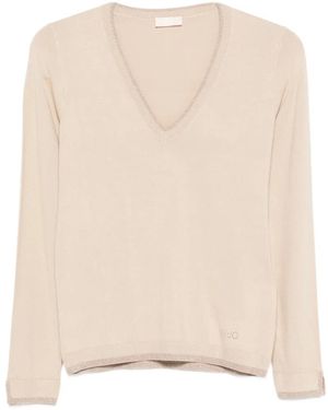 Liu Jo V-Neck Jumper - Natural