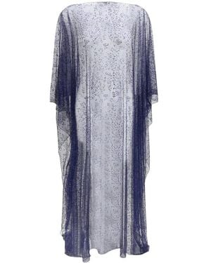 Giorgio Armani Crystal-Embellished Poncho - Blue