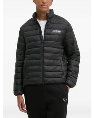 Karlkani Veste Matelassée À Patch Logo - Black