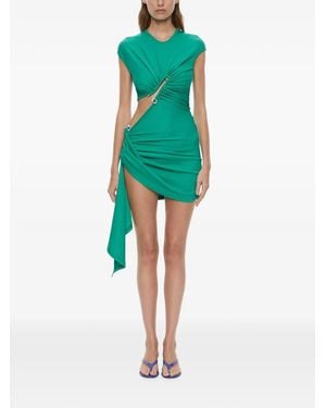 Christopher Esber Mini-Jurk Verfraaid Met Kristallen Hangers - Groen