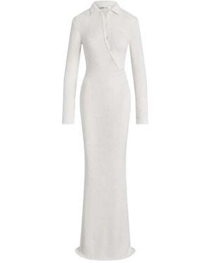 AYA MUSE Helia Long-Sleeve Button Maxi Dress - White