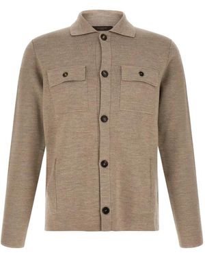 Zanone Saharan Flap-Pocket Cardigan - Natural