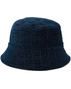 Ferragamo Cappello Bucket Con Logo - Blu