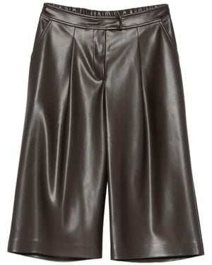 Alpha Studio Pleated Knee-Length Shorts - Grey