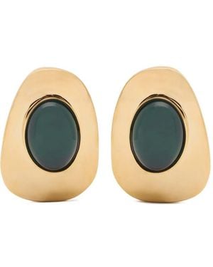Saint Laurent Oval Stone Earrings - Blue