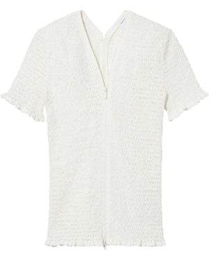 Proenza Schouler Zip-front Open Knit Top - White