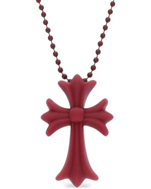 Chrome Hearts Halskette Mit Kreuzanhänger - Rot