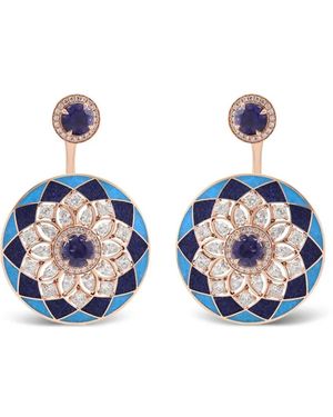 Aneka 18K Recycled Rose Kaleido Diamond Earrings - Blue