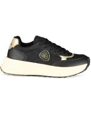 Blauer Logo-Patch Sneakers - Black