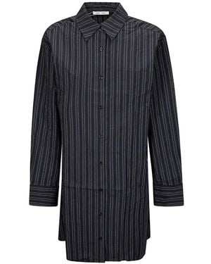 Samsøe & Samsøe Striped Asymmetric Shirt Dress - Blue