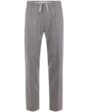 Eleventy Drawstring-Waist Melange Pants - Gray