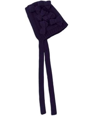 Comme des Garçons Ribbons Decorated Mohair Beanie Hat - Blue