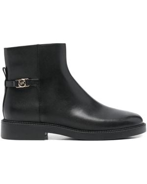 MICHAEL Michael Kors Side-Zip Leather Ankle Boots - Black