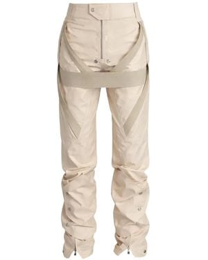 Rick Owens Harness Trousers With Snap Closure - Natural