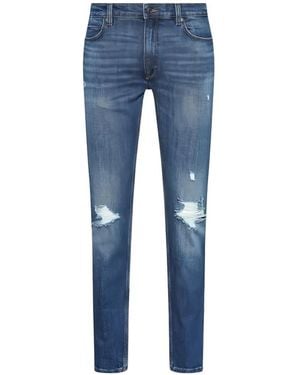 BOSS Distressed Whiskered Jeans - Blue