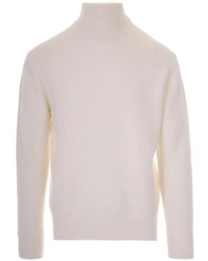 Paolo Pecora High-Neck Ribbed-Trim Jumper - White
