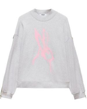 MSGM Graphic-Print Sweatshirt - White