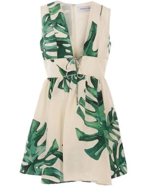 Raquel Diniz Floral-Print Mini Dress - Green