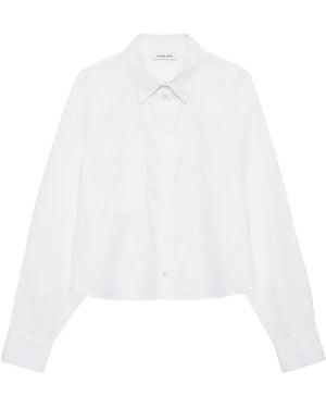Anine Bing Essie Cropped Pocket Shirt - White