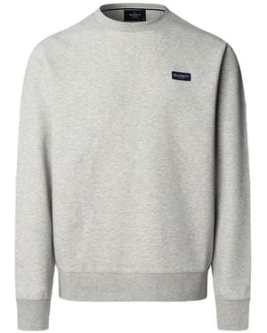 Hackett Branded Badge Crew-Neck Sweater - Gray