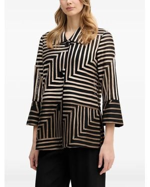 Joseph Ribkoff Geometric-Striped Shirt - Black