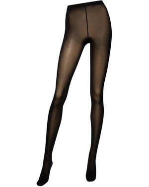 Wolford 50 Opaque Knitted-Waistband Tights - Black